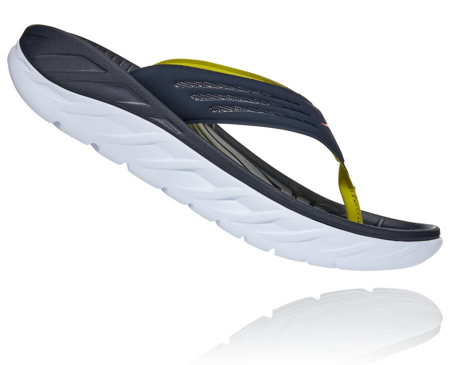 Hoka One One Sandalet Erkek Lacivert/Beyaz - Ora Recovery Flip - UP4739018